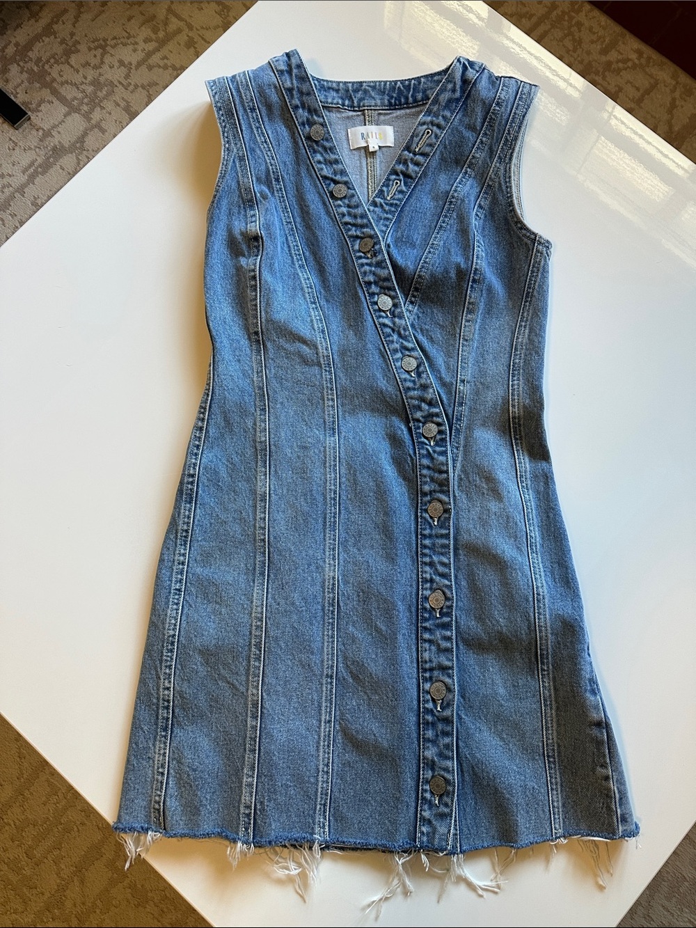 Rails Sleeveless Button-Front Denim Mini Dress